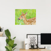 Wit-getrapt deer Fawn | Minnesota Poster (Thuiskantoor)