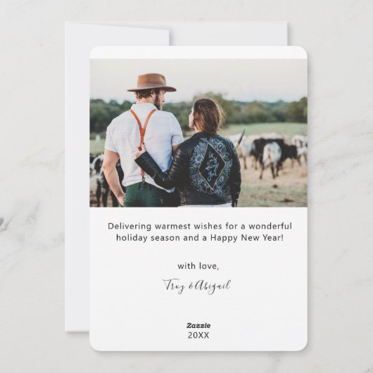 WIT Getrouwd & Bright Pas getrouwd Feestdagenkaart (Achterkant)