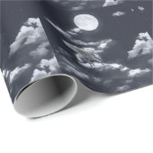 Wit gevleugeld paard: maanverlichte hemel. cadeaupapier (Rol Hoek)