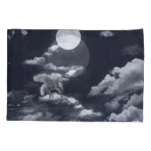 Wit gevleugeld paard: maanverlichte hemel. kussensloop (Achterkant)