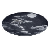 Wit gevleugeld paard: maanverlichte hemel. snijplank (Hoek)