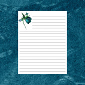 Wit gevoerd papier met blauwe bloemen briefpapier