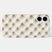 Wit gewatteerd lederen patroon Case-Mate iPhone case (Achterkant (horizontaal))