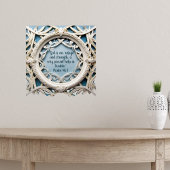 Wit Geweven Lijst op Blauwe Bijbelverzen Poster