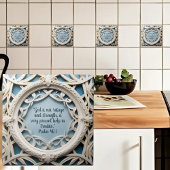 Wit Geweven Lijst op Blauwe Bijbelverzen Tegeltje