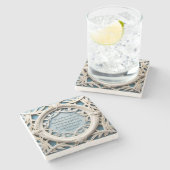 Wit Geweven Lijst  Verse Stenen Onderzetter (Zijkant)