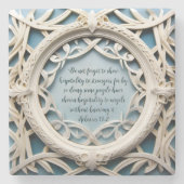 Wit Geweven Lijst  Verse Stenen Onderzetter (Voorkant)