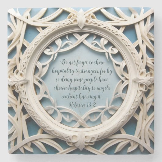 Wit Geweven Lijst Verse Stenen Onderzetter (Voorkant)