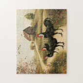 Wit Gezicht Zwarte Spaanse Kriel Hanen Kippen Legpuzzel (Verticaal)