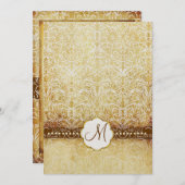 Wit Gezichtsmonogram bruiloft Uitnodigingen (Voorkant / Achterkant)