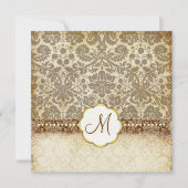 Wit Gezichtsmonogram bruiloft Uitnodigingen (Voorkant)