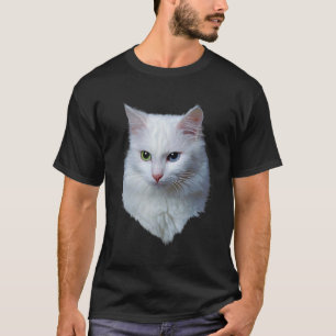 Wit-gierskat met blauw en groene ogen t-shirt