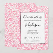 Wit Girly Roze Waterverf Luipaard Print Kaart (Voorkant / Achterkant)