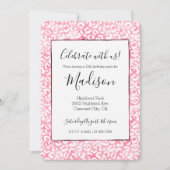 Wit Girly Roze Waterverf Luipaard Print Kaart (Voorkant)