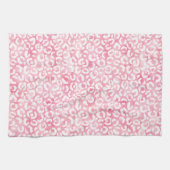Wit Girly Roze Waterverf Luipaard Print Theedoek (Horizontaal)
