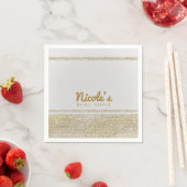 Wit & Glanzend Goud Glam Chic Elegant Feest Servetten (Insitu)
