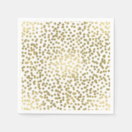 Wit & Glanzend Gouden Stippen Confetti Elegant Chi Servet