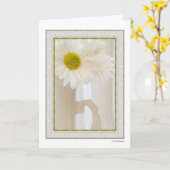 Wit glas met madeliefjes 4 kaart (Gele Bloem)