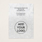 Wit glitter marble logo juwelen ketting display visitekaartje (Achterkant)