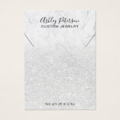 Wit glitter marble logo juwelen ketting display visitekaartje (Voorkant)