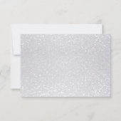 Wit glitter, zwart en zilver huwelijk save the date (Achterkant)