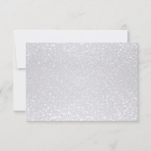 Wit glitter, zwart en zilver huwelijk save the date (Achterkant)