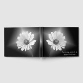 Wit gloeiende kosmos op zwart gastenboek (Volledig)