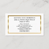 Wit | Gold Afstuderen Foto's Naam kaarten Contactkaartje (Achterkant)