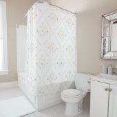 WIT GOLD DIAMOND ELEGANT PATTERN SHOWER CURTATION DOUCHEGORDIJN (In situ)