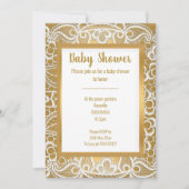 WIT GOLD LACE GOLD TRIM ELEGANT BABY SHOWER KAART (Voorkant)