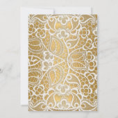 WIT GOLD LACE GOLD TRIM ELEGANT BABY SHOWER KAART (Achterkant)