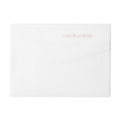 Wit & Golden Taupe Bruiloft Retouradres Label (Achterkant)