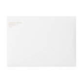 Wit & Golden Taupe Bruiloft Retouradres Label (Voorkant)