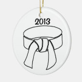 Wit gordel 2013 keramisch ornament (Links)