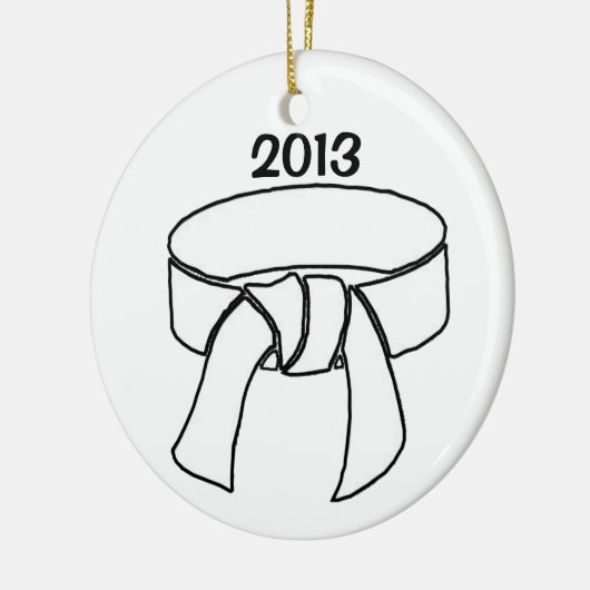 Wit gordel 2013 keramisch ornament (Links)