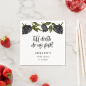 Wit Gotisch Halloween Bloemen Vrijgezellenfeest Servet (Insitu)