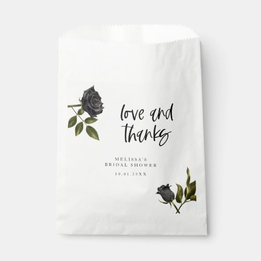 Wit Gotisch Roos Donker Vrijgezellenfeest Bedankzakje (Voorkant)