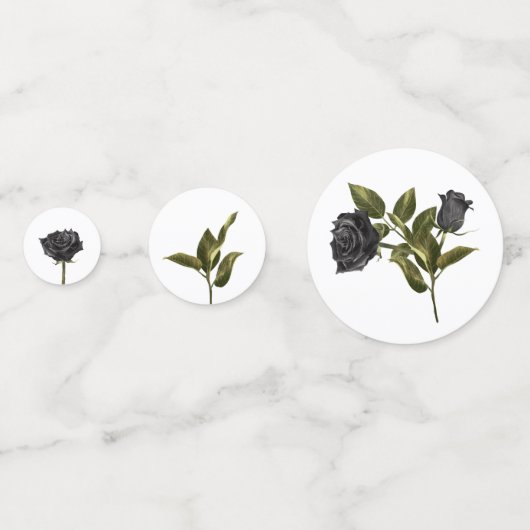 Wit Gotisch Roos Donker Vrijgezellenfeest Confetti (Voorkanten)