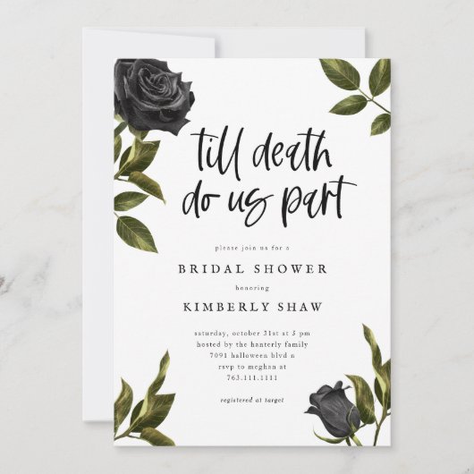 Wit Gotisch Vrijgezellenfeest tot de dood ons sche Kaart (Voorkant)