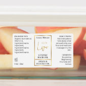 Wit & Goud 1 OZ 30ml Fles Huidverzorging Waterdich Labels (Aangebracht)