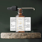 Wit & Goud 2 OZ Druppelfles Waterdicht Label Voedselcontainer Etiket