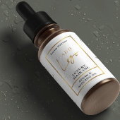 Wit & Goud 2 OZ Druppelfles Waterdicht Label Voedselcontainer Etiket