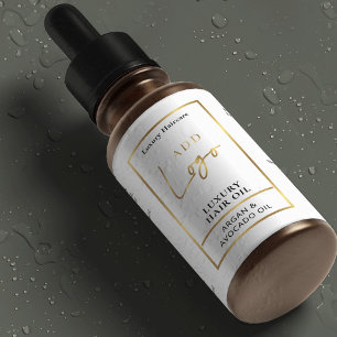 Wit & Goud 2 OZ Druppelfles Waterdicht Label Voedselcontainer Etiket