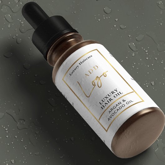 Wit & Goud 2 OZ Druppelfles Waterdicht Label Voedselcontainer Etiket