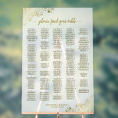 Wit & Goud 300 Persoon Alfabetische Zitting Grafie Acryl Bord (Neutraal)