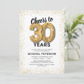 Wit Goud 30e verjaardagsfeestje Kaart (Staand voorkant)