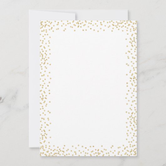 Wit Goud 50e Verjaardagsfeestje Kaart (Achterkant)