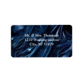 Wit & Goud abstracte bloemetjes op Simmery Blue Si Etiket (Voorkant)