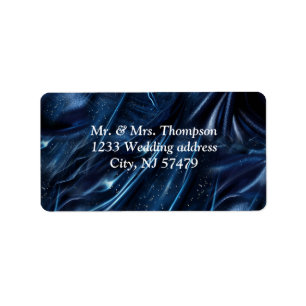 Wit & Goud abstracte bloemetjes op Simmery Blue Si Etiket