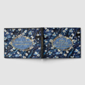 Wit & Goud abstracte bloemetjes op Simmery Blue Si Gastenboek (Volledig)